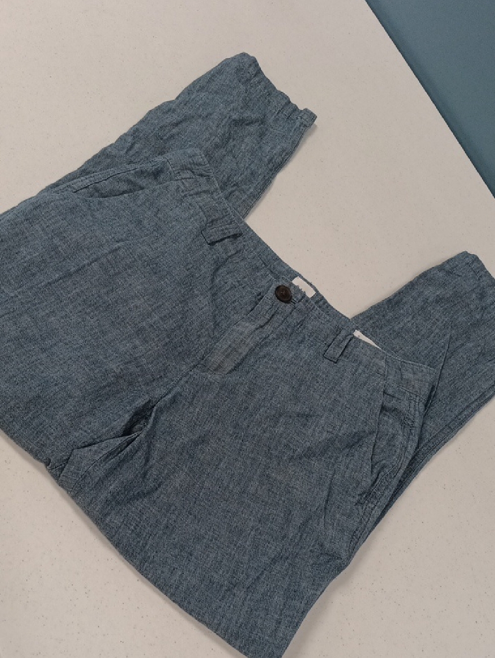 GAP Girlfriend Khaki Ankle Skinny Pants in Washed Denim Blue